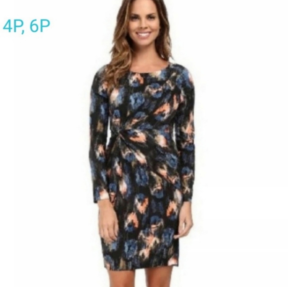 NYDJ 6P Gemma Petite Melting Ikat bodycon dress